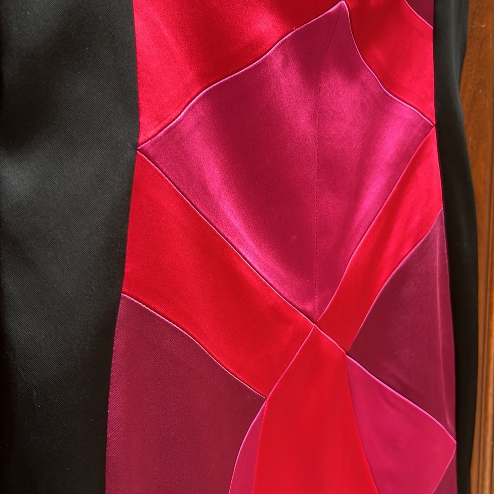 Cache Scarlet Color Block Strapless Dress Sz 6 - image 5